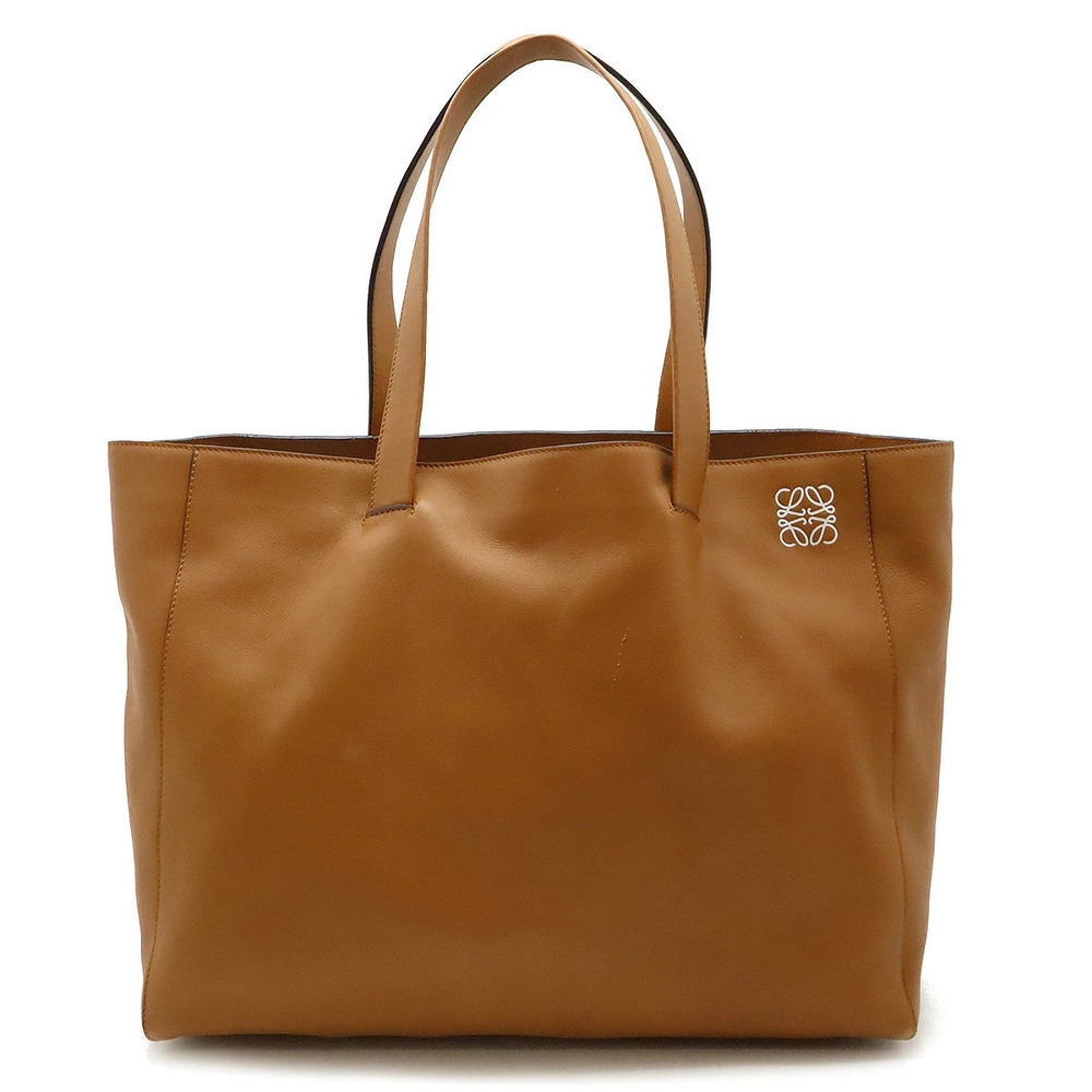 Loewe East West Shopper Tote Bag Shoulder Hobo Leather Camel Brown
